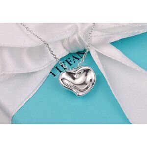 Tiffany & Co. Necklace Elsa Peretti Small Full Heart Pendant in Sterling Silver